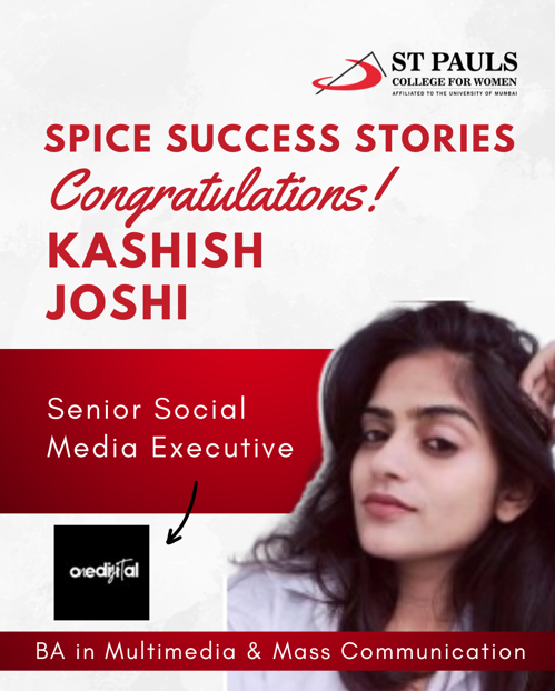 St Pauls College for Women Alumna Kashish Joshi Lands Senior Social Media Role at ONEDIGITAL